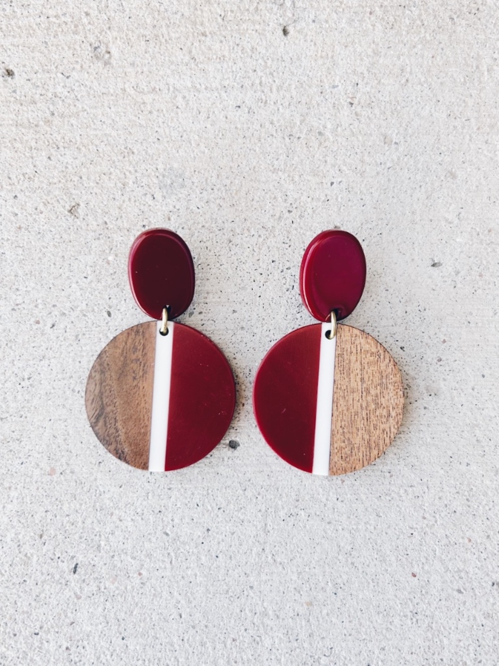 Fair Anita Fair Trade Volcano Wood and Resin Earrings - Picture 3 of 3